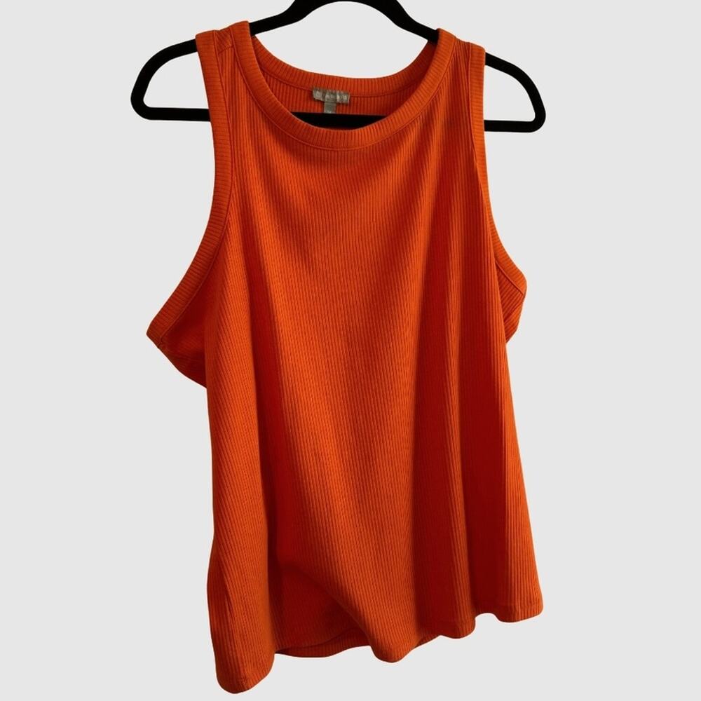 Talbots Ribbed Racerback Orange Tank Top Size 1X NWOT - Picture 2 of 6